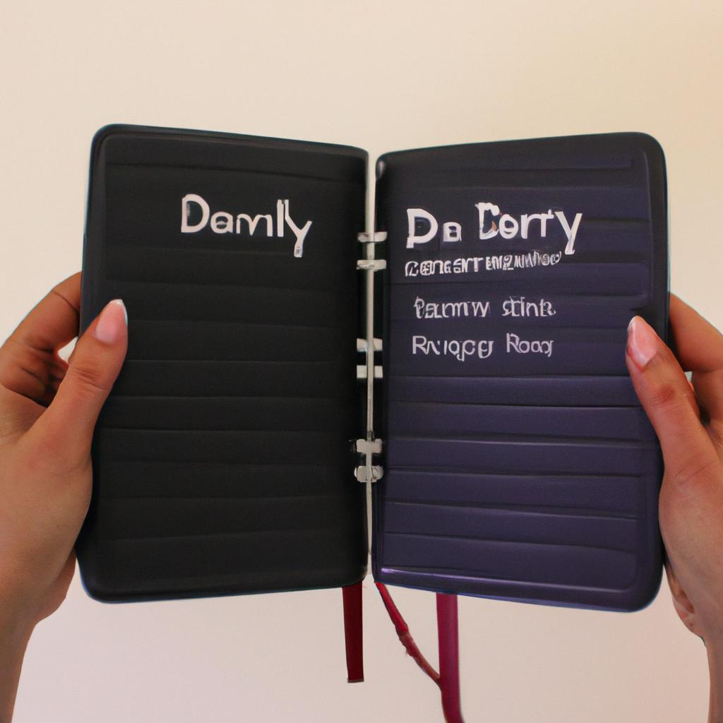 Person holding a food diary